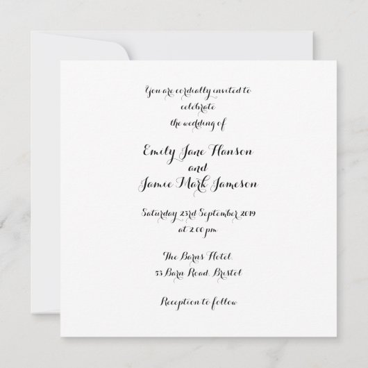 カスタムホワイトドーブズラブハート結婚式招待状 招待状 (裏面)