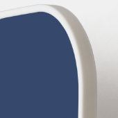 カスタムホワイトネイビーブルーいかりモノグラムの ピックルボールラケット (左詳細)