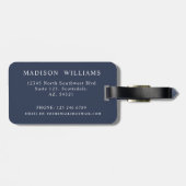 カスタムホワイトネイビーブルーレッドペイズリーパターン ラゲッジタグ (裏面横)