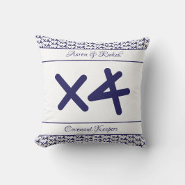 カスタムホワイトネイビー名引用文結婚の形見 クッション