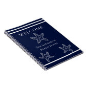 カスタムホワイトネイビ航海のブルースターフィッシュビーチ ノートブック (右側)