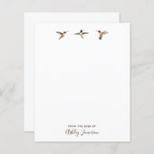 カスタムホワイトハミングバード文房具紙 (正面/裏面)