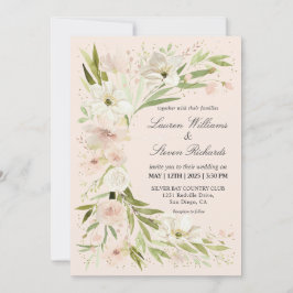 カスタムホワイトパステルピンクロお洒落マンシャルコーナー 招待状