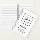 カスタムホワイトビジネスのロゴと従業員名 ノートブック (内側)