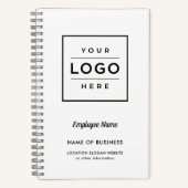 カスタムホワイトビジネスのロゴと従業員名 ノートブック (正面)