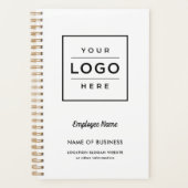 カスタムホワイトビジネスのロゴと従業員名 プランナー手帳 (正面)