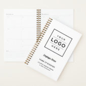 カスタムホワイトビジネスのロゴと従業員名 プランナー手帳 (ディスプレー)