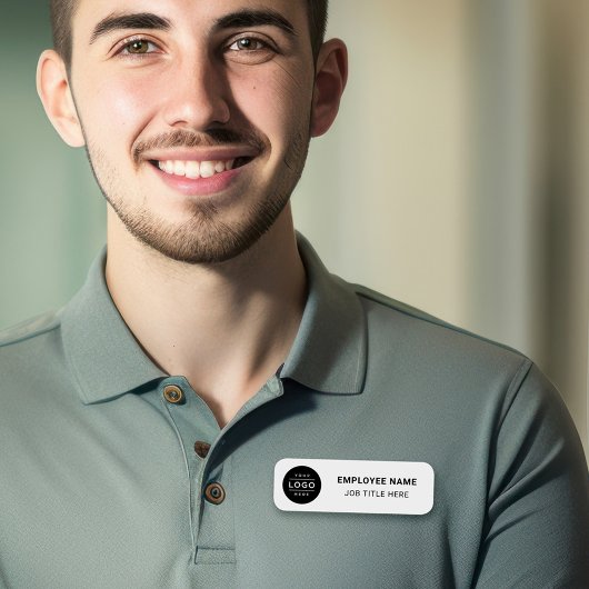 カスタムホワイトビジネスロゴ従業員 名札