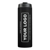 カスタムホワイトビジネス名とロゴブラックブランド タンブラー (正面)