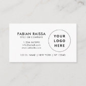 カスタムホワイトビモダンジネスのロゴとQRコード 名刺 (正面)