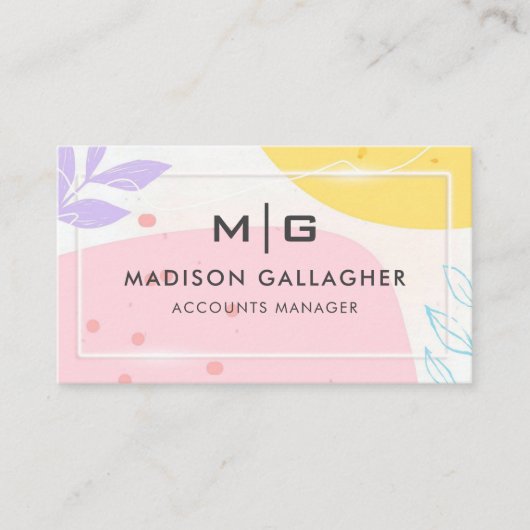 カスタムホワイトピンクイエローエステティックプロフェッショナル 名刺 (正面)