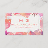 カスタムホワイトピンクエステティックフローラプロフェッショナル 名刺 (正面)