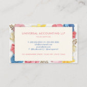 カスタムホワイトピンクカラフルフローラプロフェッショナル 名刺 (裏面)