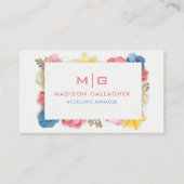 カスタムホワイトピンクカラフルフローラプロフェッショナル 名刺 (正面)