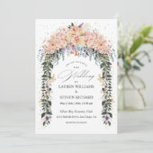 カスタムホワイトピンクパステルフラワーズゲートプレミアム 招待状 (スタンド正面)