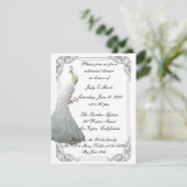 カスタムホワイトピーコックリハーサルディナー招待状 招待状 (スタンド正面)