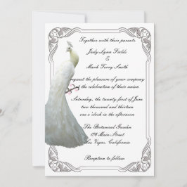 カスタムホワイトピーコック結婚式招待状 招待状