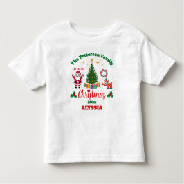 カスタムホワイトファミリークリスマスサンタクローストインディア トドラーTシャツ