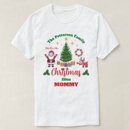 カスタムホワイトファミリークリスマスサンタクロースユニセックス Tシャツ