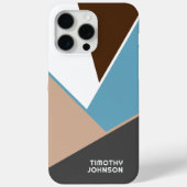 カスタムホワイトブラウンブルーグレーベージュブロックアート Case-Mate iPhoneケース (裏面)