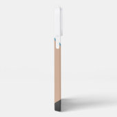 カスタムホワイトブラウンブルーグレーベージュブロックアート iPhoneケース (右側面)