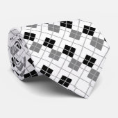 カスタムホワイトブラックとグレイアーガイルタイ ネクタイ (ロール)