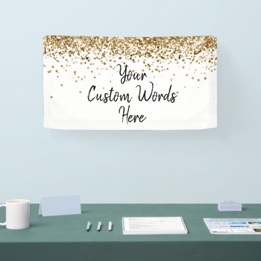 カスタムホワイトブラックゴールド誕生日パーティーフォトブース 横断幕 (トレードショー)