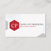 カスタムホワイトブラック実在レッド不動産業者 名刺 (正面)