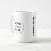 カスタムホワイトブランドのビジネスのロゴと名前 コーヒーマグカップ (正面左)