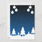 カスタムホワイトブルーメリークリスマス 招待状 (裏面)