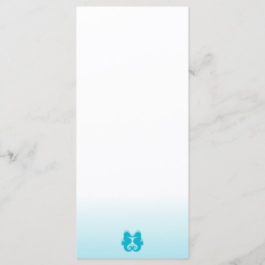 カスタムホワイトブルー結婚のシーホースの名刺 メニュー (裏面)