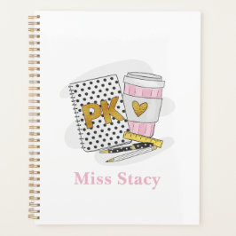 カスタムホワイトプレK先生学校 プランナー手帳