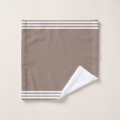 カスタムホワイトホース&ラッキーストライプベージュの3つのホテル バスタオルセット (ウォッシュタオル)