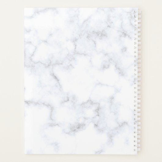 カスタムホワイトマーブル美しいショップアポイントメントブック | プランナー手帳 (裏面)