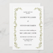 カスタムホワイトリッ縁どグリーフ結婚ズ 招待状 (正面/裏面)