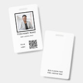 カスタムホワイト写真従業員バッジID QRコード バッジ (正面＆裏面)
