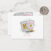 カスタムホワイト幼稚園先生 ノートカード (正面/裏面インサイチュ)