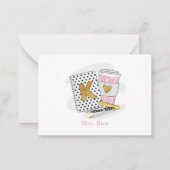 カスタムホワイト幼稚園先生 ノートカード (正面)