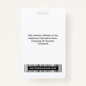 カスタムホワイト社員の写真IDロゴ名バッジ バッジ (裏面)