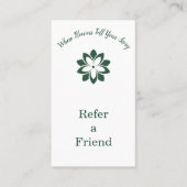 🌸カスタムホワイト&グリーンフローリストRefer a Friend Card ロイヤリティカード (正面)