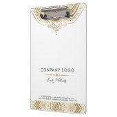 カスタムホワイト&金ゴールドヴィンテージマンダラレース クリップボード (左)