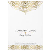 カスタムホワイト&金ゴールドヴィンテージマンダラレース クリップボード (裏面)