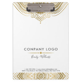 カスタムホワイト&金ゴールドヴィンテージマンダラレース クリップボード