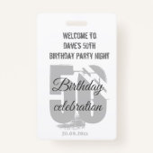 カスタムホワイトVIPパスバースデーパーティー招待 バッジ (正面)