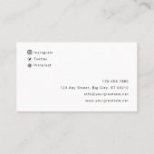 カスタムホワシンプルイト&ブラック写真 名刺 (裏面)