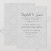 カスタムホワモダンイトダマスクの結婚招待状 招待状 (正面/裏面)
