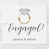 カスタムホワ婚約したイトダイヤモンドリングや輪婚約 スパークリングワインラベル (シングルラベル)