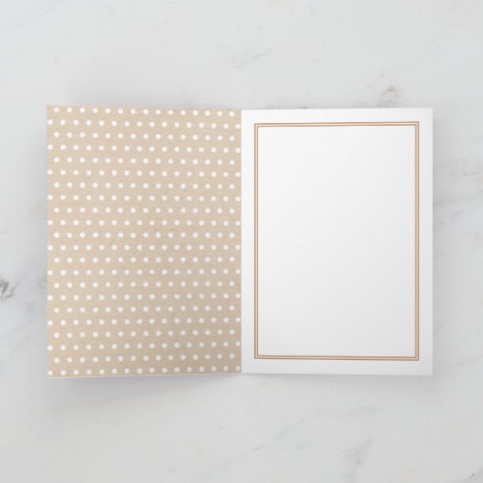 カスタムホワ擦り切れたイト水玉模様オンクラフトフェイクホリデイ カード (内部)