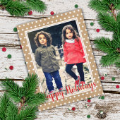 カスタムホワ擦り切れたイト水玉模様オンクラフトフェイクホリデイ カード