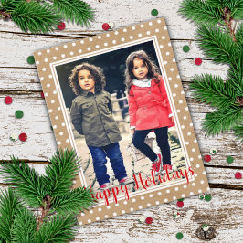 カスタムホワ擦り切れたイト水玉模様オンクラフトフェイクホリデイ カード